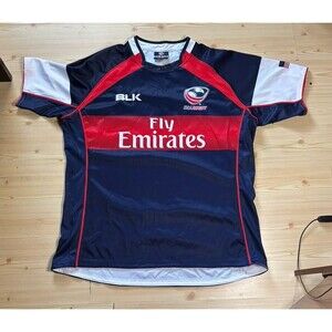 BLK Team USA Rugby 2014/15 Jersey Kit US United States Fly Emirates Size 3XL